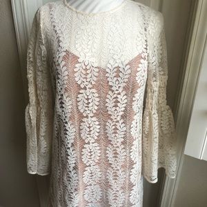 Micheal Kors boho lace dress with tan underline